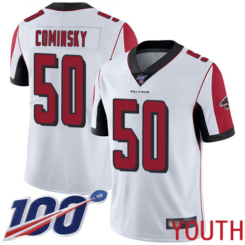 Atlanta Falcons Limited White Youth John Cominsky Road Jersey NFL Football #50 100th Season Vapor Untouchable->women nfl jersey->Women Jersey